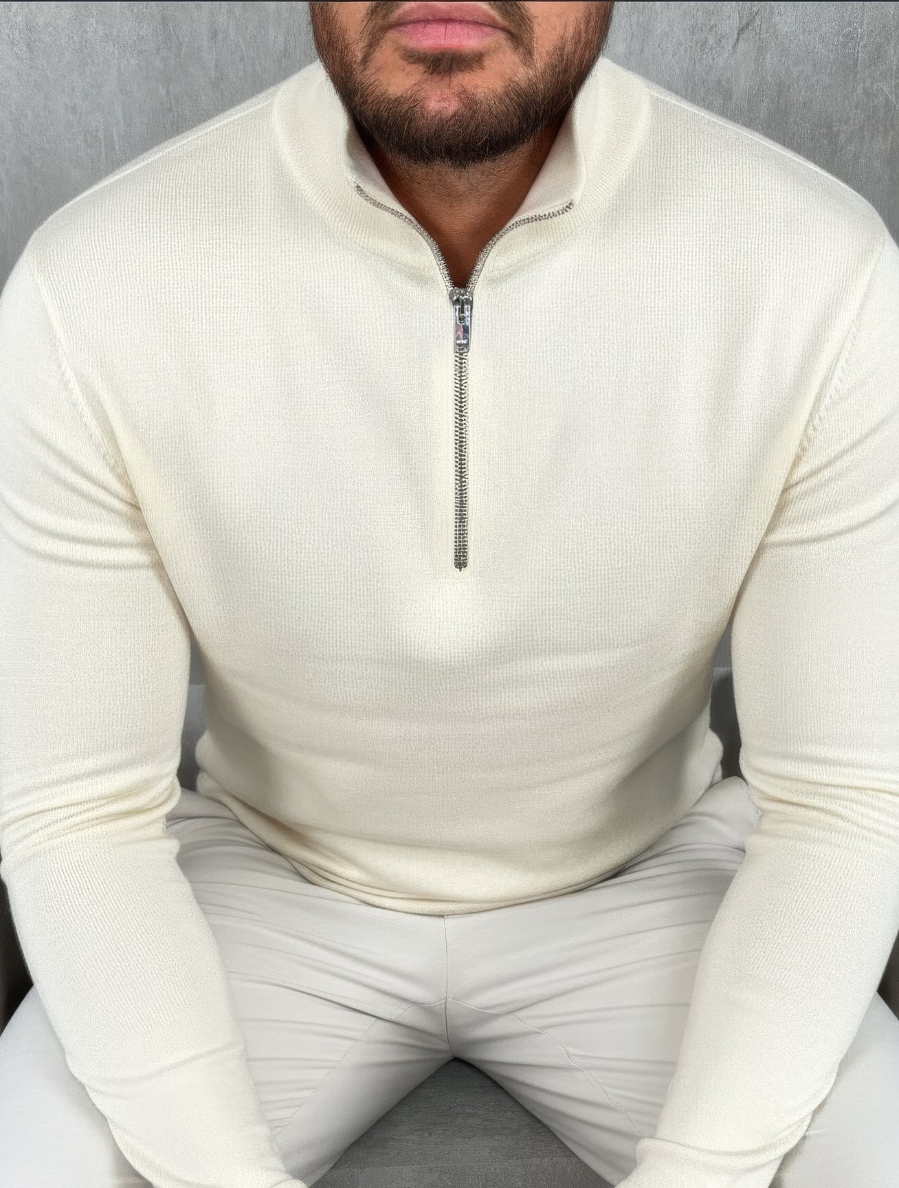 Fine Knit Half Zip Jumper