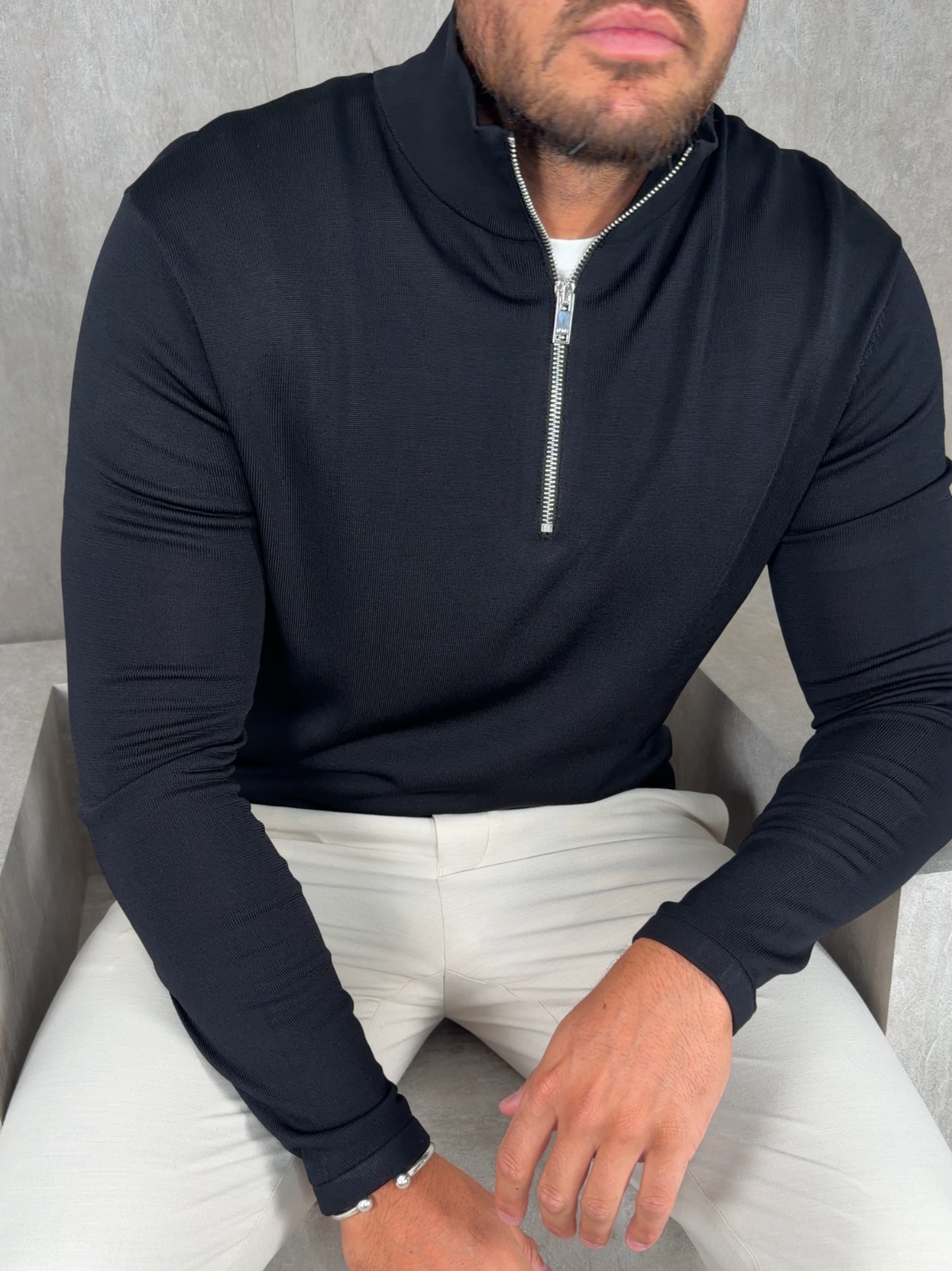 Fine Knit Half Zip Jumper