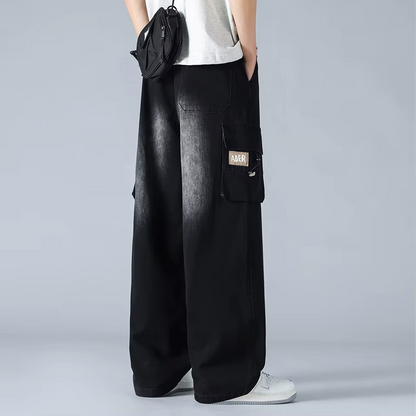Ader Wide-Leg Denim Cargo Pants