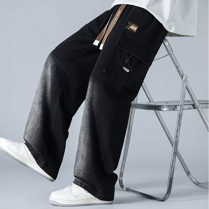 Ader Wide-Leg Denim Cargo Pants