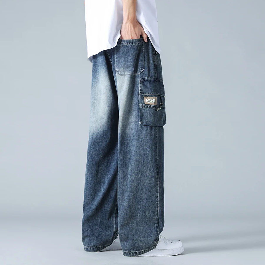 Ader Wide-Leg Denim Cargo Pants