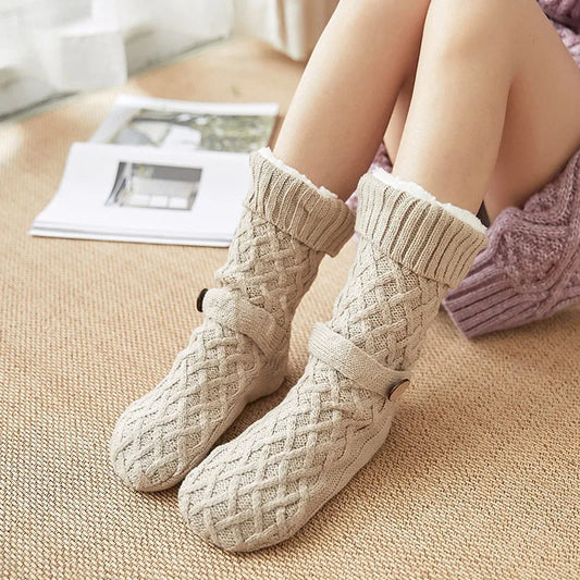 Cozy Cable Knit Slipper Socks